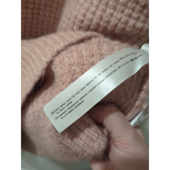 ZARA Pink Chunky Waffle Knit Crewneck Sweater NWT - Picture 5 of 5